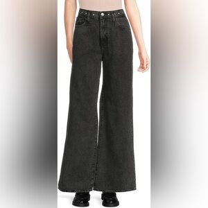 NWT Hudson Jeans Jolene Wide-Leg Flare in Washed Black